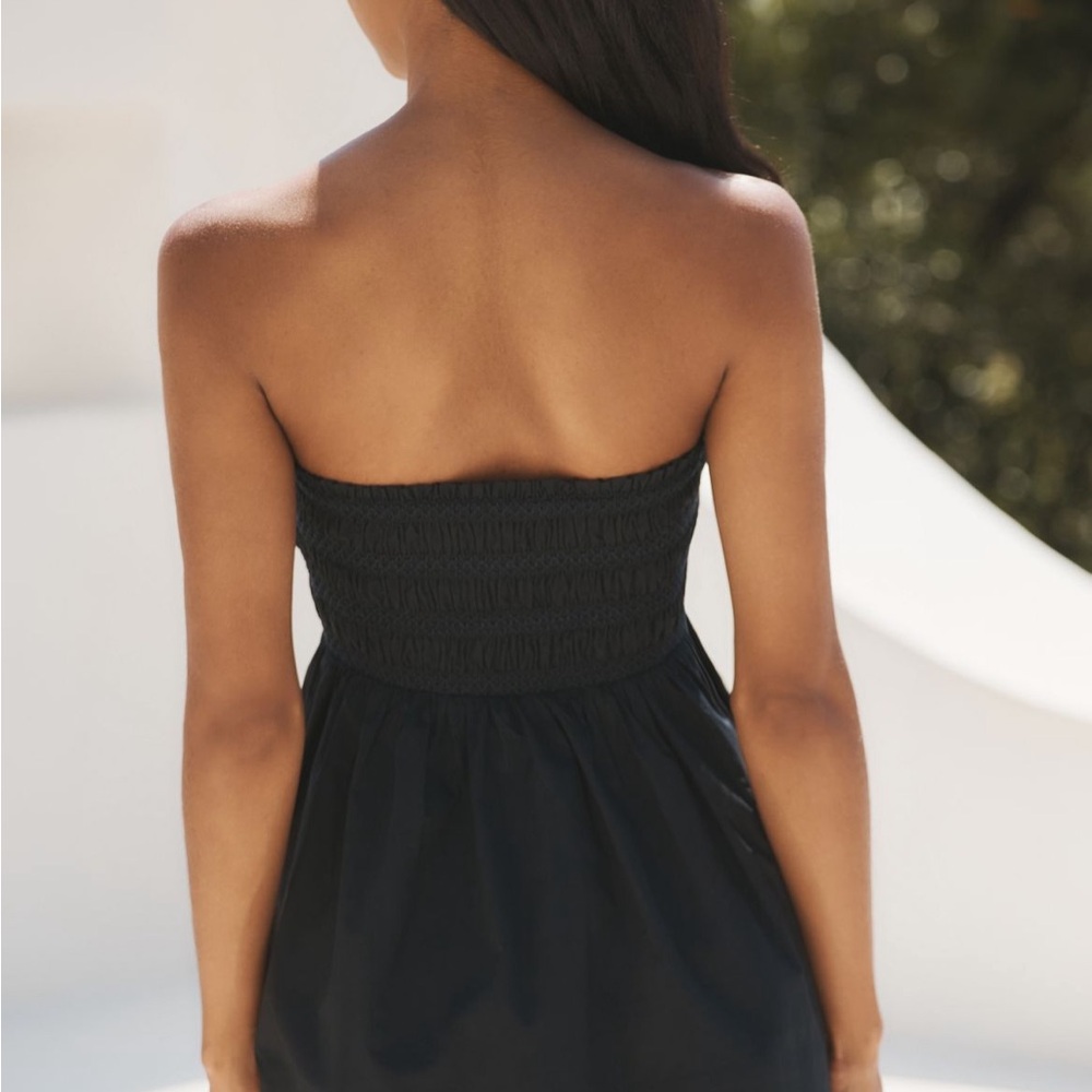 Anthropologie Smocked Strapless Top Black Size XL NWT - Picture 3 of 4